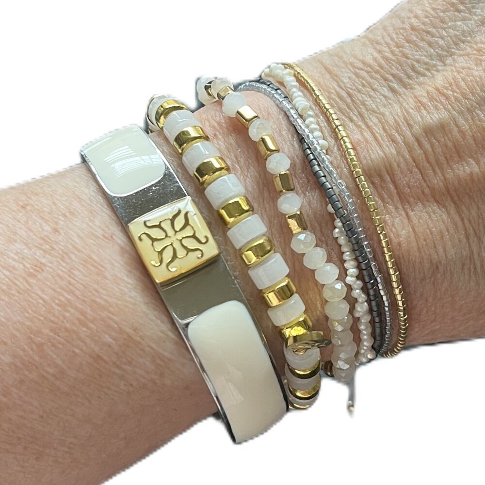 Rustic Cuff Set Four Stackable Bracelets Set - image 1